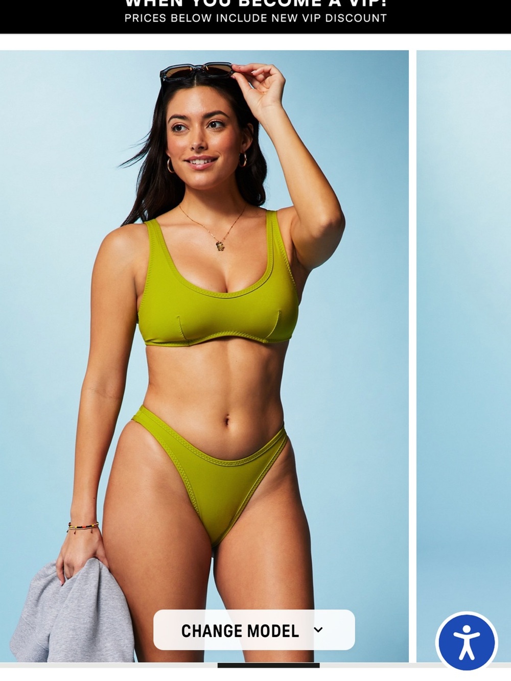 Fabletics Scoop-Neck Olive Green Women’s Bikini Set